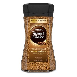 Tasters Choice French Roast Instant Coffee, New Jar, 2 Bottles x 7 Oz Canister.