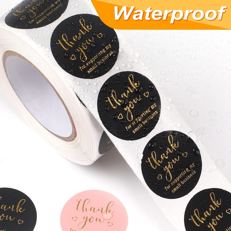 Thank You Round Stickers for Supporting My Small Business Adhesive