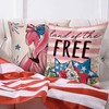 Fjfz 4th of July Flamingo Patriotic Decorative Throw Pillow Covers