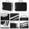 LASUK Aluminum Briefcase, Key Lock Clipboard Storage Box, Lockable Storage
