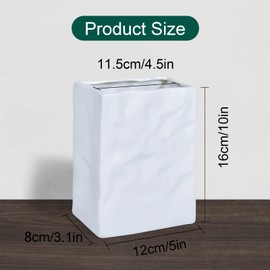 Ceramic Flower Vases 16 cm Cream Beinhome Modern Decorative Vases for Pampas Grass Tulips Roses Living Room Bookshelf Table Decoration Gift for Mum Grandma