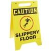 Accuform MF105 Plastic Free-Standing Fold-Ups Floor Sign,"Caution Slippery Floor" with
