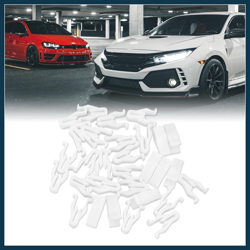 TUCKBOLD 30pcs White Plastic Nylon Switch Bezel Clip 90467-10203 for