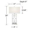 360 Lighting 29" Tall Rectangular Modern End Table Lamp Mirrored