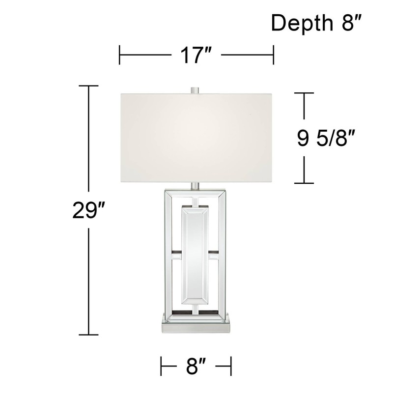 360 Lighting 29" Tall Rectangular Modern End Table Lamp Mirrored