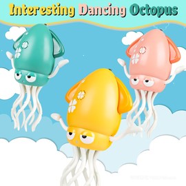 Electric Dancing Octopus Baby Toy, Dancing Squid Crawling Toys,Automatic Evasion Octopus Toy with Led Light and Music, Interactive Entertainment for Baby Sensory Development Birthday Gifts(Green)