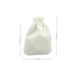 Palmhomee Pack of 25 Burlap Gift Bags with Drawstring Linen Jewelry Pouches Wedding Jute Bags for Jewelry and Treat Pouches Party Birthday Wedding Favors Gift(7x9 Inch, White)