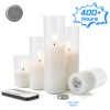 Eywamage 5 Pack Clear Glass Flameless Candles with Remote, Flickering