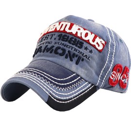 White Fang CA739 Cap, Hat, Running, Outdoor, Women's, Men's, English Letter Logo, blue