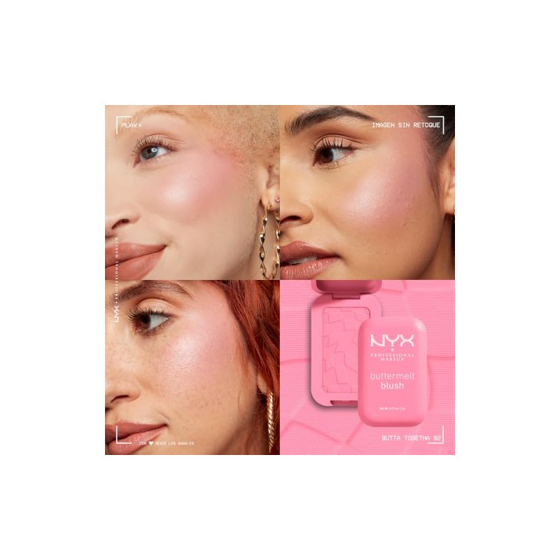 NYX Professional Makeup Buttermelt Blush, Rubor en Polvo, con hasta