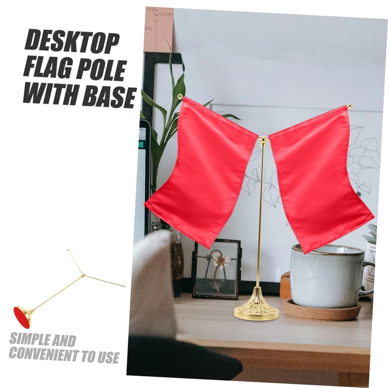 Outanaya Metal V Shaped Table Flag Holder with Stable Base