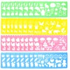 Cityrosy 32 pcs Drawing Stencils,Rainbow Scratch Paper for Stencils, Kids