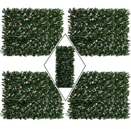 DOEWORKS Expandable Fence Privacy Screen for Balcony Patio Outdoor, 4PCS Faux Ivy Fencing Panel for Backdrop Garden Backyard Home Decorations