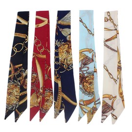 Uainhrt 5pcs Tassels and Chains Design Bag Handbag Handle Ribbon Scarf Hair Head Band Neck Scarf Neckerchief Scarf Head Wrap Fashion Gifts