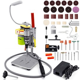BERXOL Mini Drill Press, Benchtop Drill Press, Portable Electric Drilling Machine, with Rotary Tool Flex Shaft Attachment, B10 Chuck, Drill Bit and Clamp for Metal Wooden Jewelry DIY