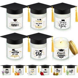 Conelist 12 Pack Graduation Candles 3.5 oz Graduation Gifts Graduation Cap Inspirational Scented Candles Soy Wax Congrats Candles 2024 Graduation Presents for High School College Graduate, 6 Scents