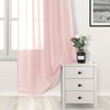 DWCN Sheer Curtains, Faux Linen Rod Pocket Solid Window Drapes