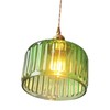 S-Cevada Vintage Plug-in Pendant Lighting Fixture with ON/Off Switch,Striped Glass