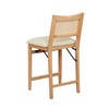 Powell Kasi Natural Wooden Folding Counter Stool with Padded Linen
