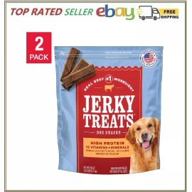 Jerky Treats American Beef Dog Snacks 60 oz, 2-count