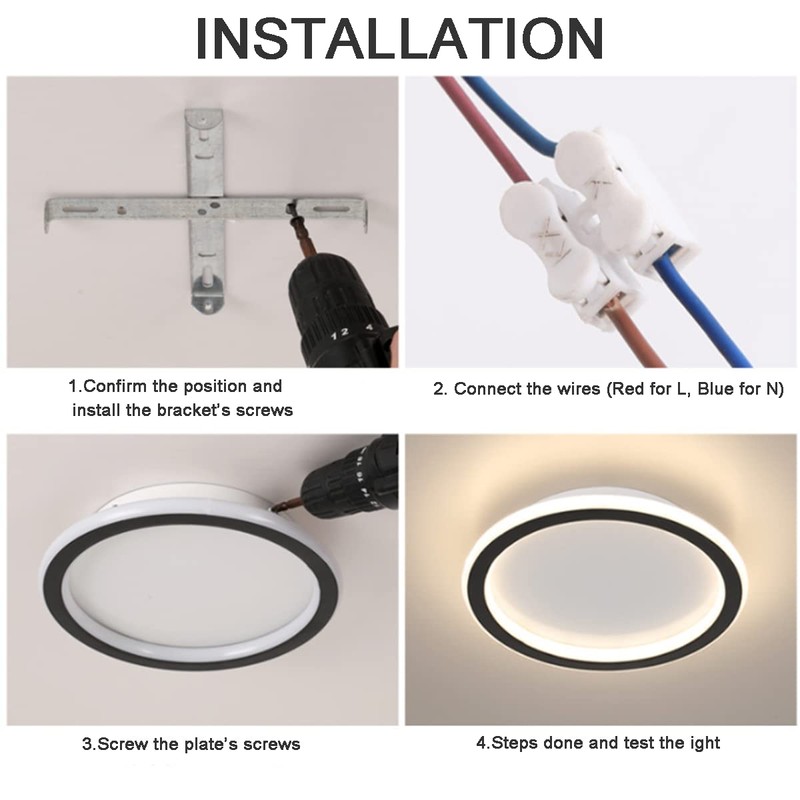 EIDEARAY Round Modern LED Ceiling Light, Small Ceiling Lamp for