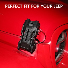 JL Hood Latches Lock for 2018-2025 Jeep Wrangler JL 4XE Jeep Gladiator JT Aluminum Locking Hood Latch Safety Catch Kit Replacement, Eliminate Hood Flutter, 1 Pair Black with 2 Keys