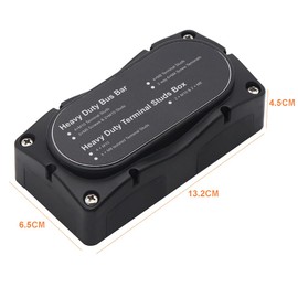 300 A Busbar Box 12 V - 48 V DC Brass M8 Bus Bar for Off-Road Vehicles Boat Camper Car Mass Distributor Black