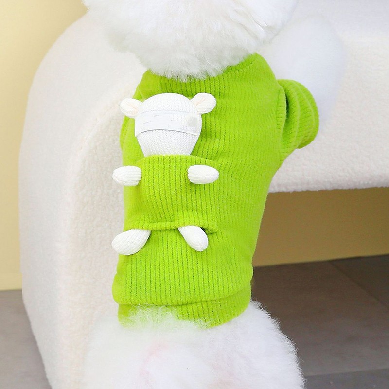 Dog Sweater Thickened Winter Apparel Knitting Wool Cute Bear Toy