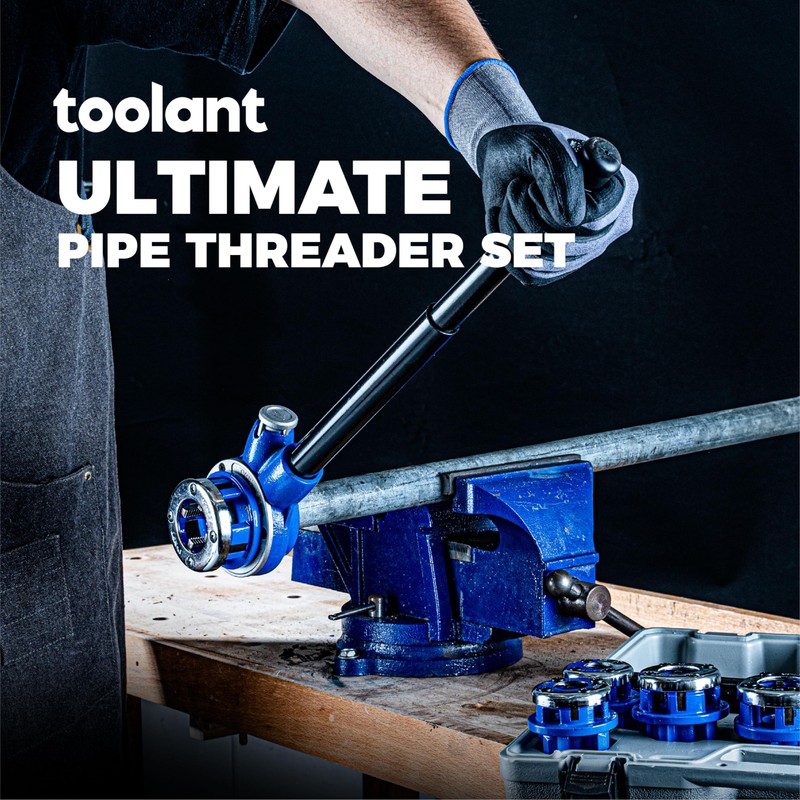 toolant Ratchet Pipe Threader Kit, NPT 1/2" - 1" Manual