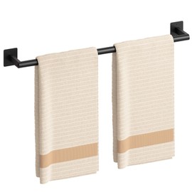 USHOWER Matte Black Towel Bar, 24 Inch Towel Racks for Bathroom Wall Mounted, Heavy Duty Stainless Steel Towel Holder, Easy Installation (Total Length 26 Inch)