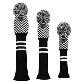 Scott Edward Knitted Pom Pom Golf Headwear Set for Driver Wood, Fairway and Utilities, Driver Headcases, Wooden Headcases, Other Club Headcovers