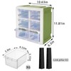 Plastic Storage Bins With 6 Drawers, Green