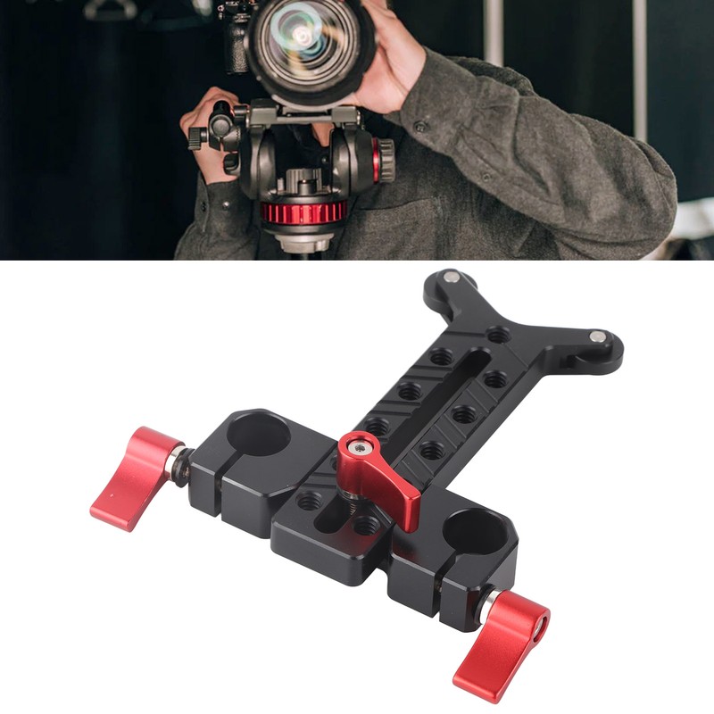 Long Lens Support Height Adjustable 15mm Rod Hole Aluminum Alloy