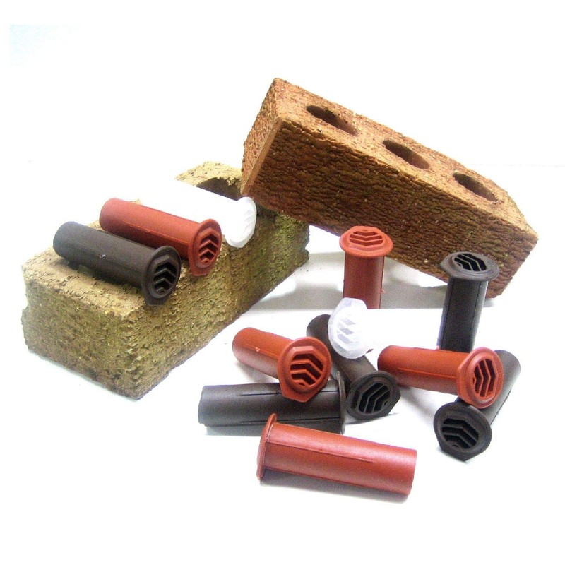 25 x Blue/Black Drill Weep Vents Round Vent Cavity, Rendered,