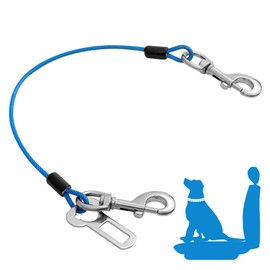 Mi Metty Dog Seat Belt Harness for car,Dog Seatbelt of Coated Wire Leash Safety Restraint,Chew-Proof Dog Leash for Teething Puppies,Dog Vehicle Safety Tether Cable,Double Clip No Chew Tether