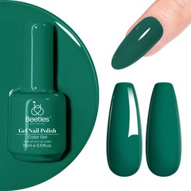 Beetles Gel Nail Polish 1 Pcs 15ml-Emerald Green Gel Nail Polish Soak Off Uv LED Nail Lamp Needed Gel Polish Nail Art Manicure Salon DIY Home 0.5Oz Gift for Women