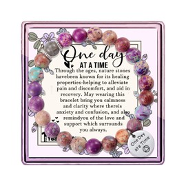 Once a Day Bracelet Sobriety Bracelet Once a Day Gift Sobriety Gift aa Women Jewelry Sobriety 1 2 3 Years Sobriety Gift (blue one year sober)