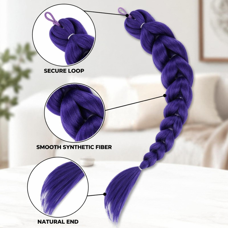 Purple Hair Extension Set - Purple Ponytail Extension - Mesh