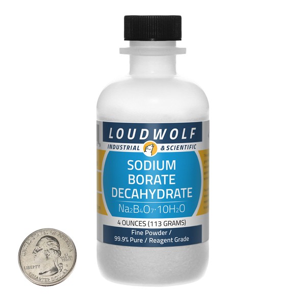 Loudwolf Sodium Borate Decahydrate “Borax” / Fine Powder / 4 Ounces / 99.9% Pure/Ships Fast from USA