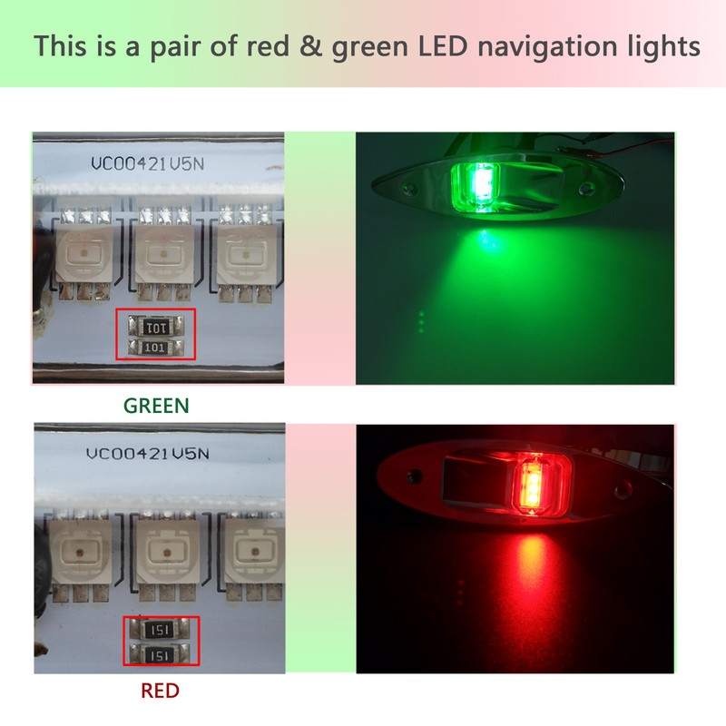 IZTOSS 12V Boat LED Navigation Lights Marine Boat Lights Waterproof