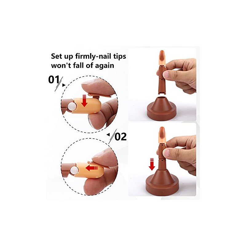 LIONVISON Dedos de práctica de uñas para uñas acrílicas, juego