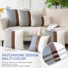Artscope Farmhouse Decor Stripe Patchwork Linen Cushion Covers Cases Set