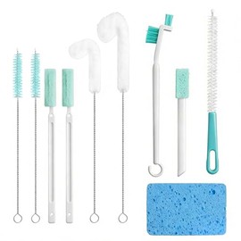 10 Piece Multifunctional Cleaning Brush Set, Small Cleaning Brushes, Window Grooves Cleaning Brush, Cleaning Brush Set for Kitchen, Bathroom, Ice Cube Machine, Small Cleaning Brush for Tight Spaces