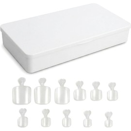 550 Pzs Tips Para Pies Puntas cuadradas para uñas de los pies, Puntas de Uñas Postizas Transparente Ultrafino Varios Tamaños con Caja de Almacenamiento Para Extensiones De Uñas Caseras