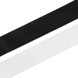 Realm Flat Elastic Band Black & White Sewing Crafts DIY Stretch (1/4 inch, 3/8 inch, 1/2 inch, 1 inch) (White, 3/8 Inch - 10m)
