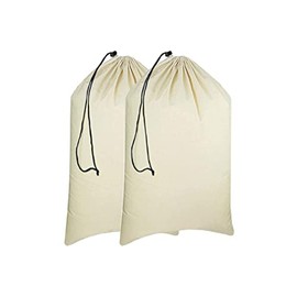 Gratico - 2 Pack Extra Large Canvas Heavy Duty Laundry Bags Natural Cotton -Multi Use- Size -28''x 36''