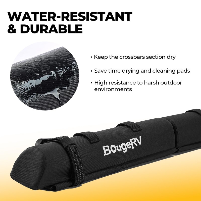 BougeRV 2.0 Soft Roof Rack Pads for Crossbars Protective, Water-Resistant