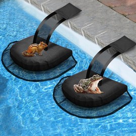 Proxima Direct 2 Pack Animal Saving Escape Ramp, Swimming Pool Floating Animal Saver Rescue Tool for Outdoor Critter Frog Chipmunk (Black)