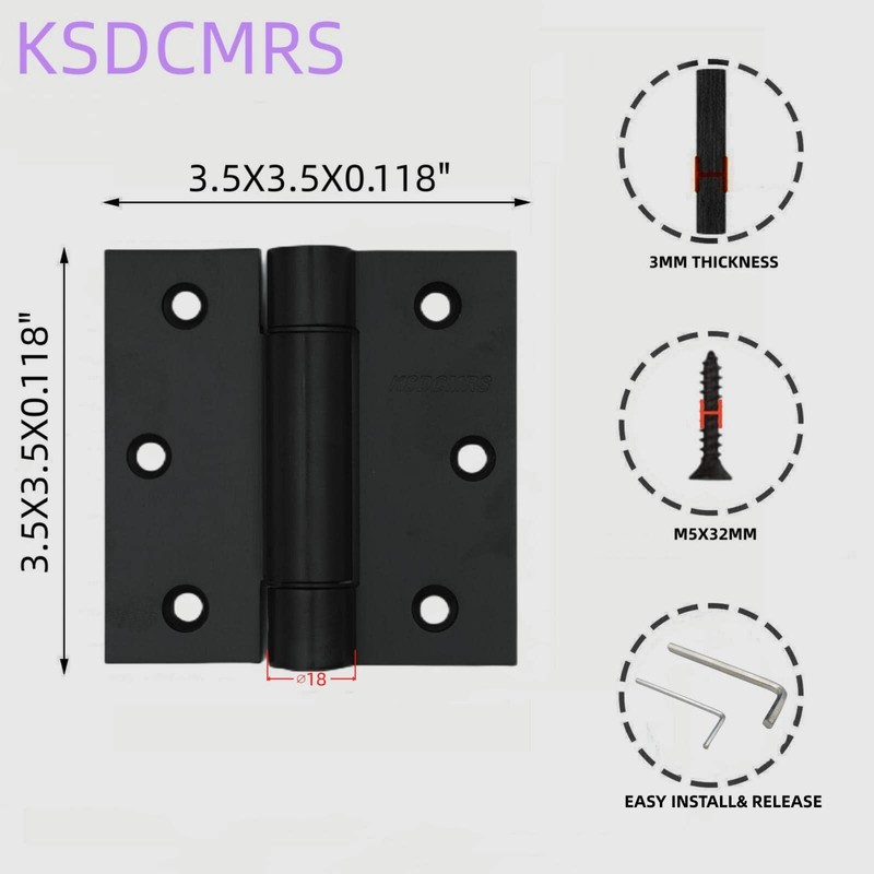 3.5" Self-Closing Stainless Steel Hinges,3-1/2 inch x 3 1/2 Inch