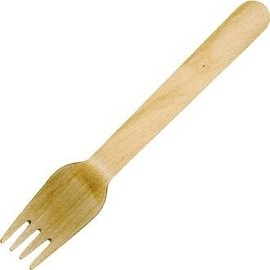 Disposable Wooden Fork (Pack 100) - great for parties, bbqs, picnics and events